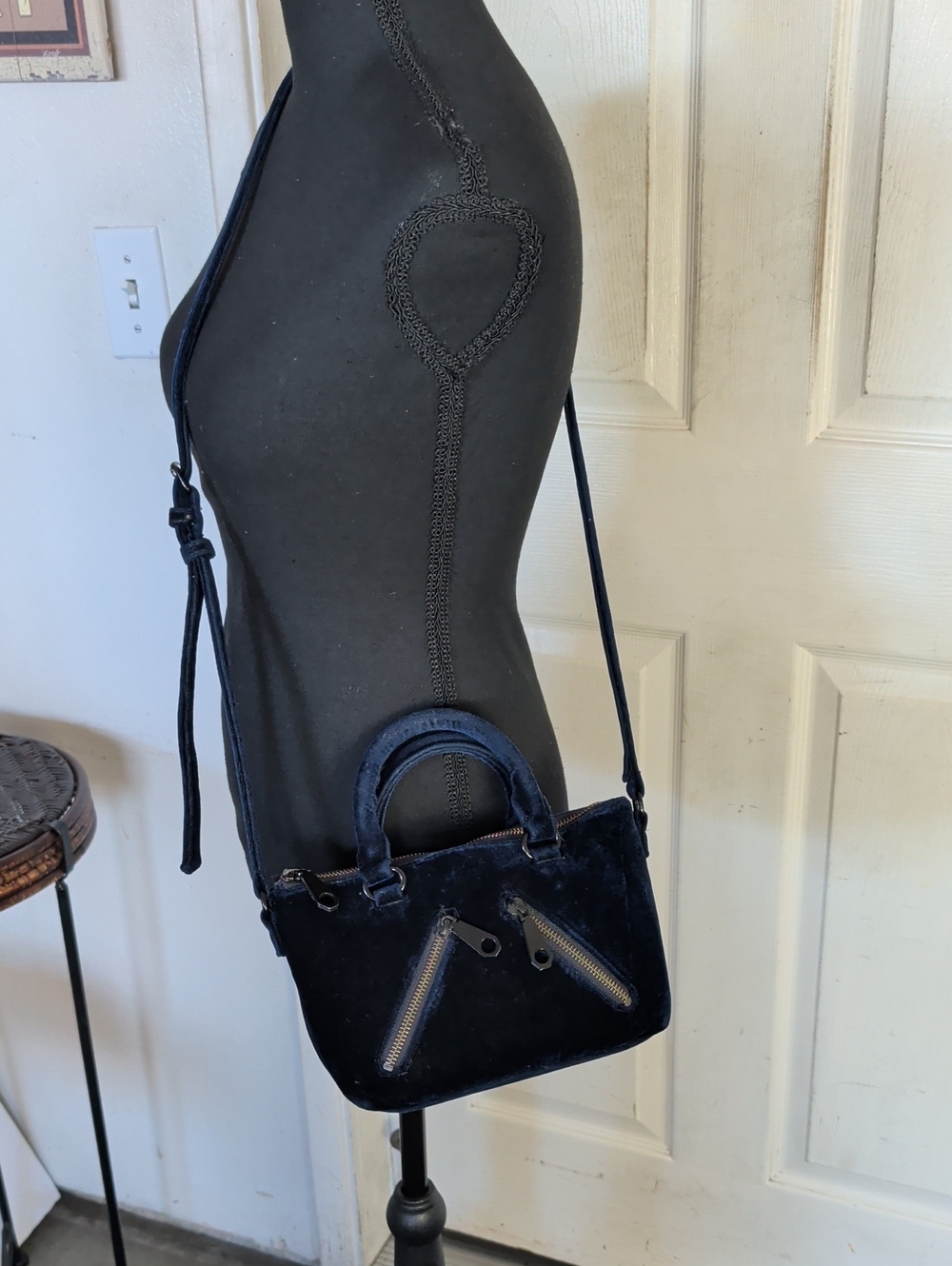 Rebecca Minkoff Velvet Navy Blue Crossbody Bag